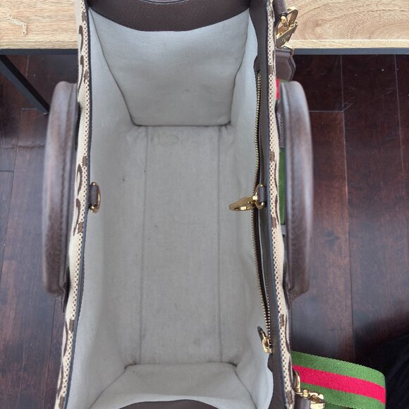 Gucci Jumbo GG Canvas Convertable Tote with Web Stripe Shoulder Strap - Picture 9 of 9